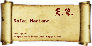 Rafai Mariann névjegykártya